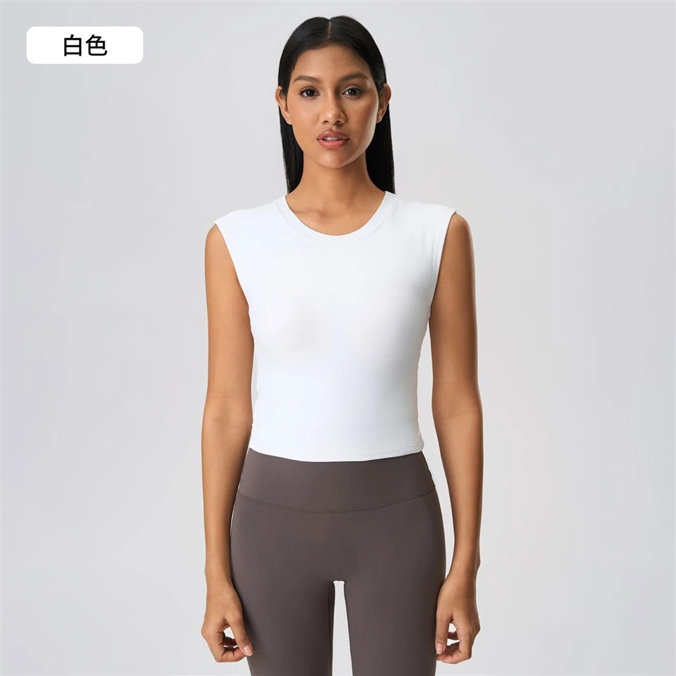Summer Bestseller Sleeveless Built-in Bra Sports Top Cut-Out Back Yoga Tank Moisture-Wicking Workout Vest For Yoga & Gym
