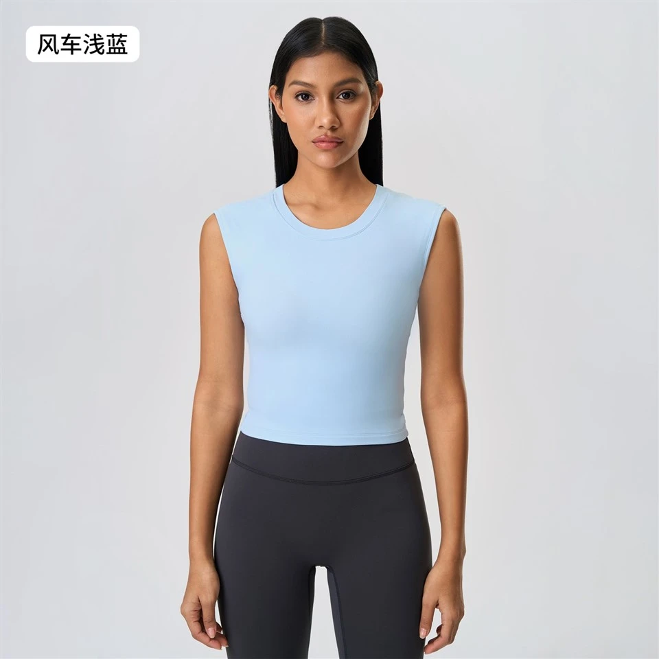 Summer Bestseller Sleeveless Built-in Bra Sports Top Cut-Out Back Yoga Tank Moisture-Wicking Workout Vest For Yoga & Gym