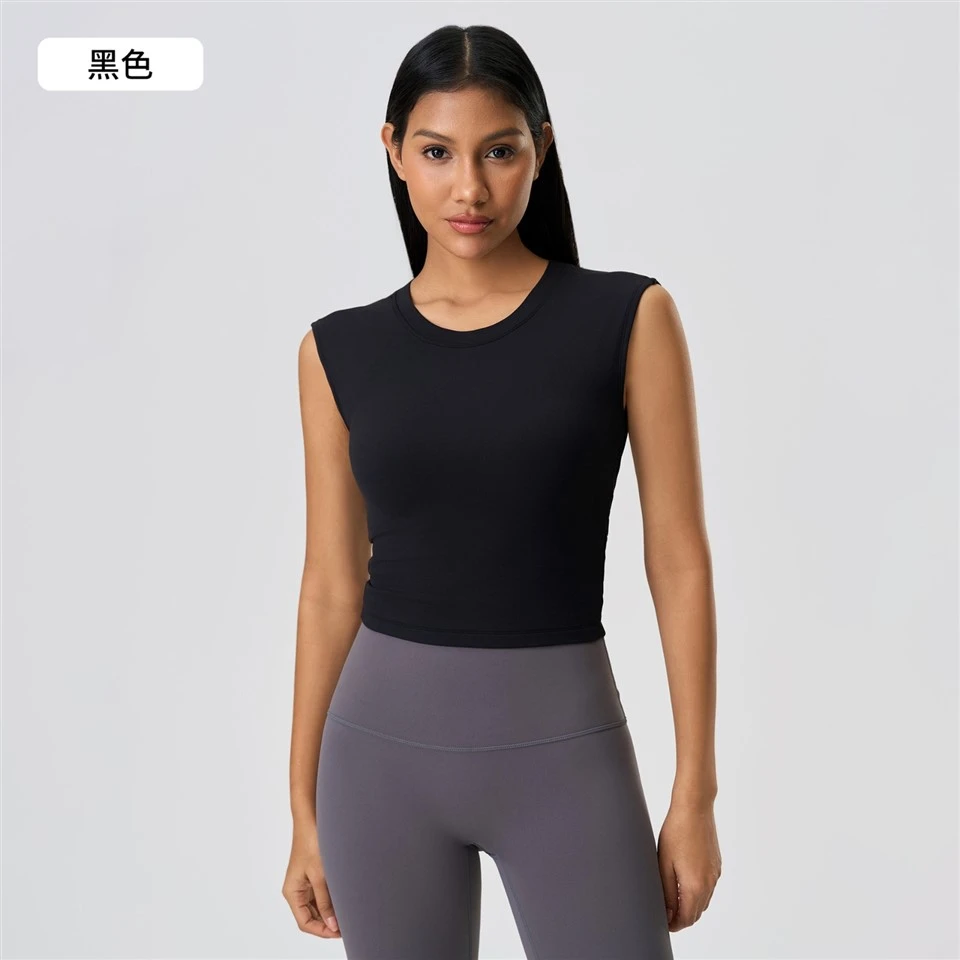 Summer Bestseller Sleeveless Built-in Bra Sports Top Cut-Out Back Yoga Tank Moisture-Wicking Workout Vest For Yoga & Gym